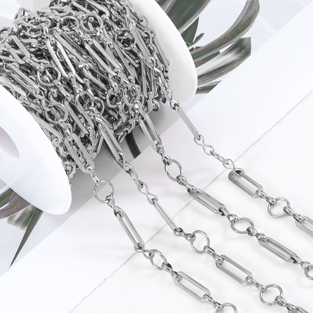 Cadena de acero inoxidable de 1 metro, marco de barra larga, cadena circular redonda para collar DIY, pulsera, accesorios para hacer joyas,: Rojo