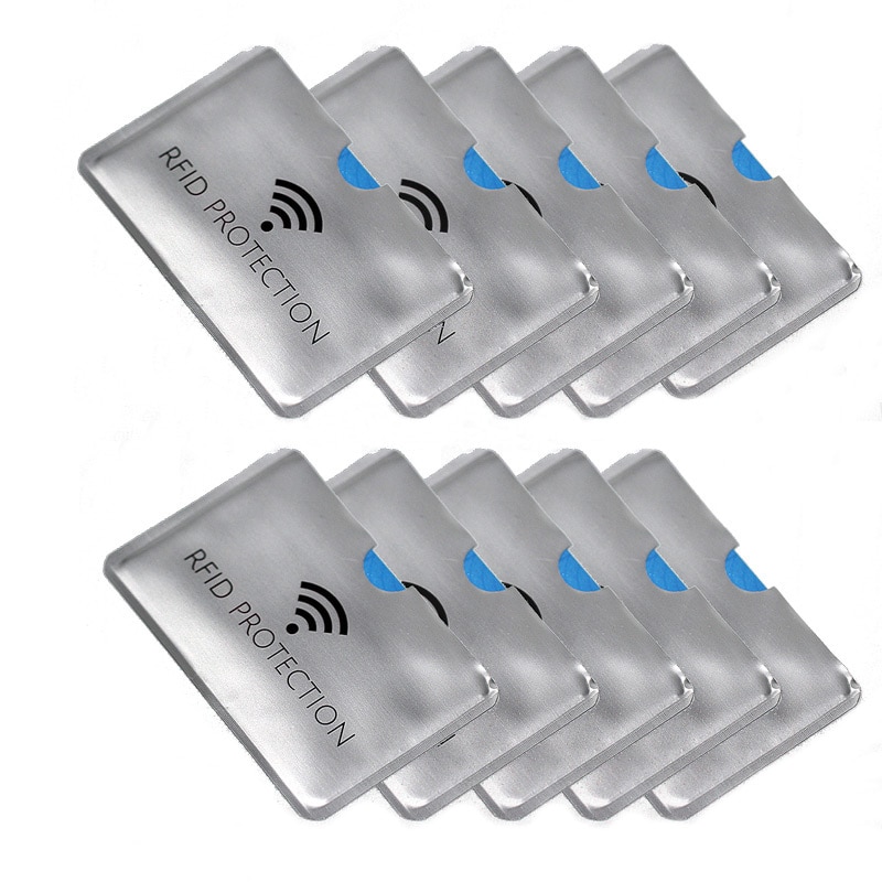 10 pcs Aluminium Anti Rfid Reader Bank Credit Kaarthouder Bescherming Rfid Kaartlezer Metalen Credit Kaarthouder