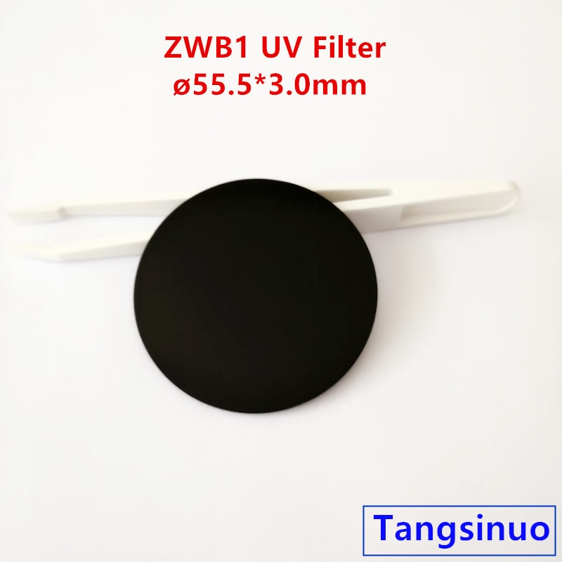 Uv-pasfilter zwb 1 55*2.0mm ug11 u-340 til 302nm 312nm ultraviolet båndpas sort glas synligt lys skåret