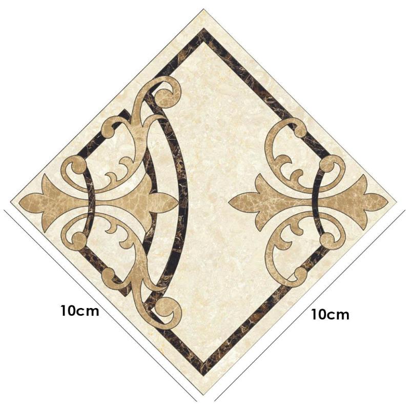 10 Uds. Suelo azulejo Diagonal pared pegatina Vintage patrón cocina cartel resistente al desgaste arte murales accesorios decorativos