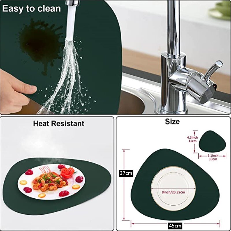 Inyahome Kitchen Accessories Place Mat Nordic Style Heat Resist Placemat for Round Table for Kitchen Dining Patio Outdoor/Indoor