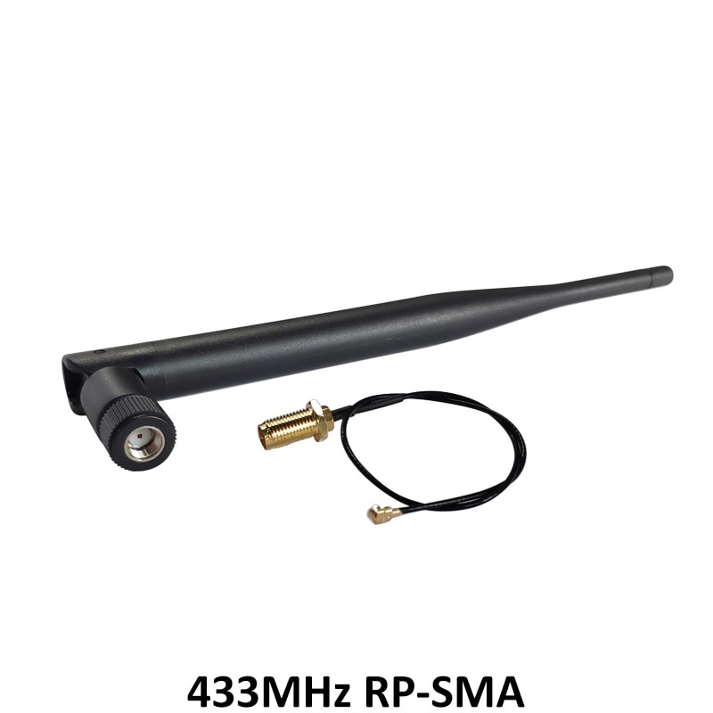 433Mhz Antenna 5dbi GSM 433mhz RP-SMA Connector Rubber waterproof Lorawan antenna+ IPX IOT SMA Male Extension Cord Pigtail Cable