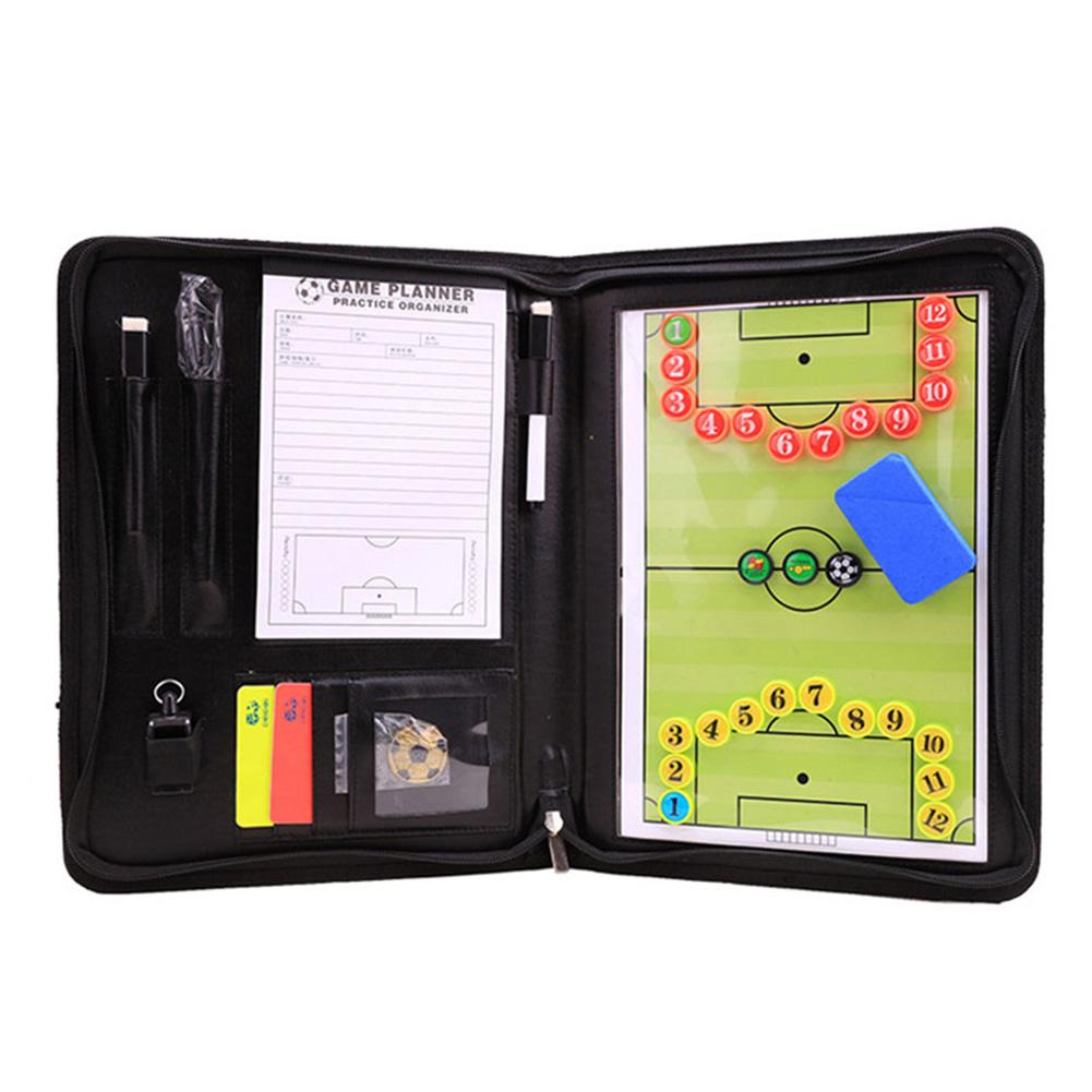 Pu leather football trainer board, magnetic coaching strategy board for football, basketball, volleyball, handball coaching board