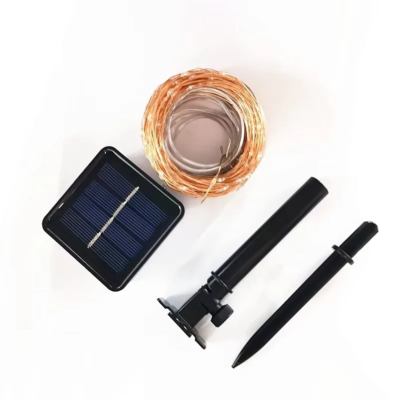 Led-solcellslampa utomhusträdgårdsljusslinga led-glitter vattentät lampa för julgransfest