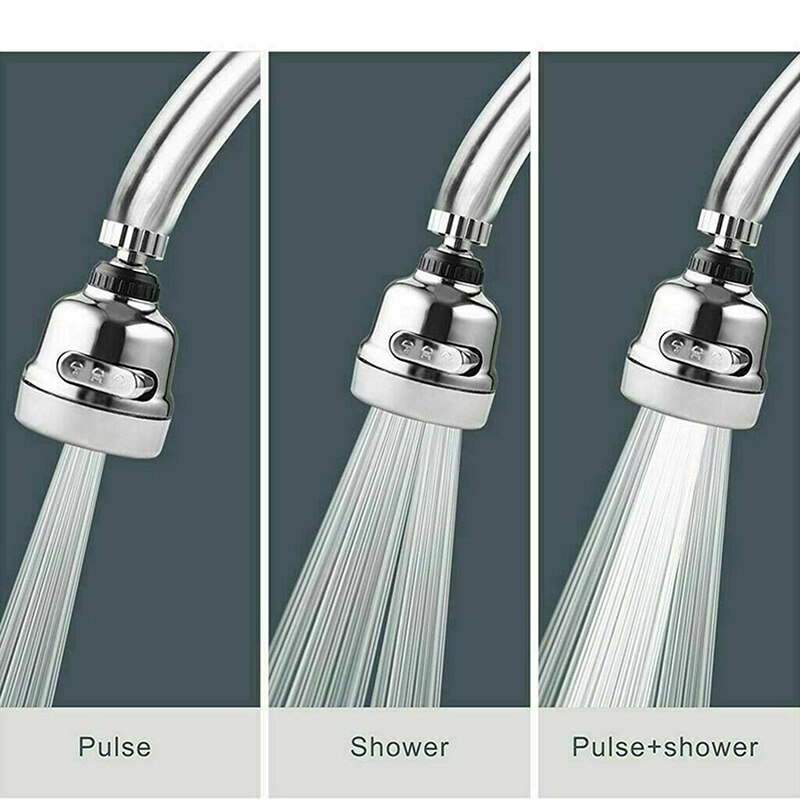 360 Degree Rotating Aerator Bubbler 3 Modes Pressurized Splash Water Saving Aerator Kitchen Diffuser Faucet Bathroom Accessories