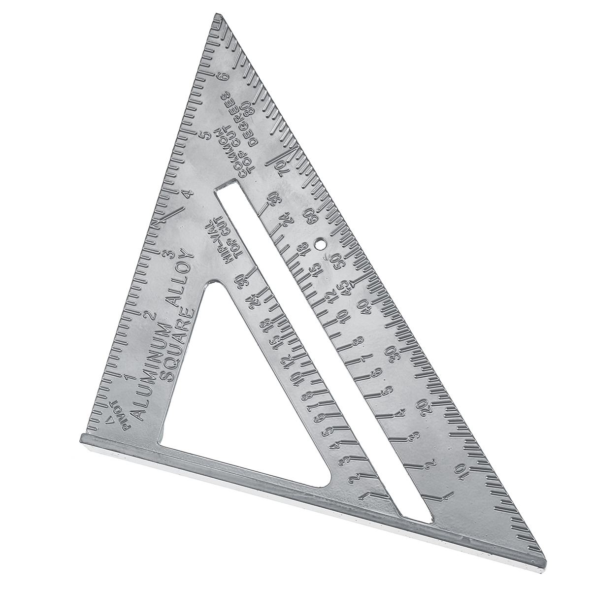 ZEAST 7 Inch Aluminum Alloy Measuring Ruler Speed Square Roofing Triangle Angle Protractor Trammel Measuring Tools
