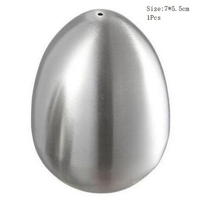 Äggformad kryddburk i rostfritt stål ricin kryddburkar pepparshaker grill saltlåda tandpetare plåt köksredskap: 1 hål -1 st