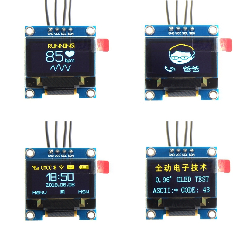 -0,96 pulgadas IIC I2C serie GND 128X64 OLED LCD pantalla módulo SSD1306 para Arduino Kit pantalla azul