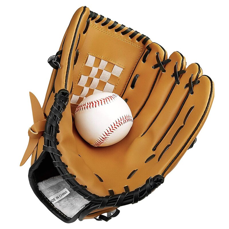 Left Hand Baseball Glove With Baseball Ball Leather Baseball Set For Match Training Kids Women Man Outdoor Sports E