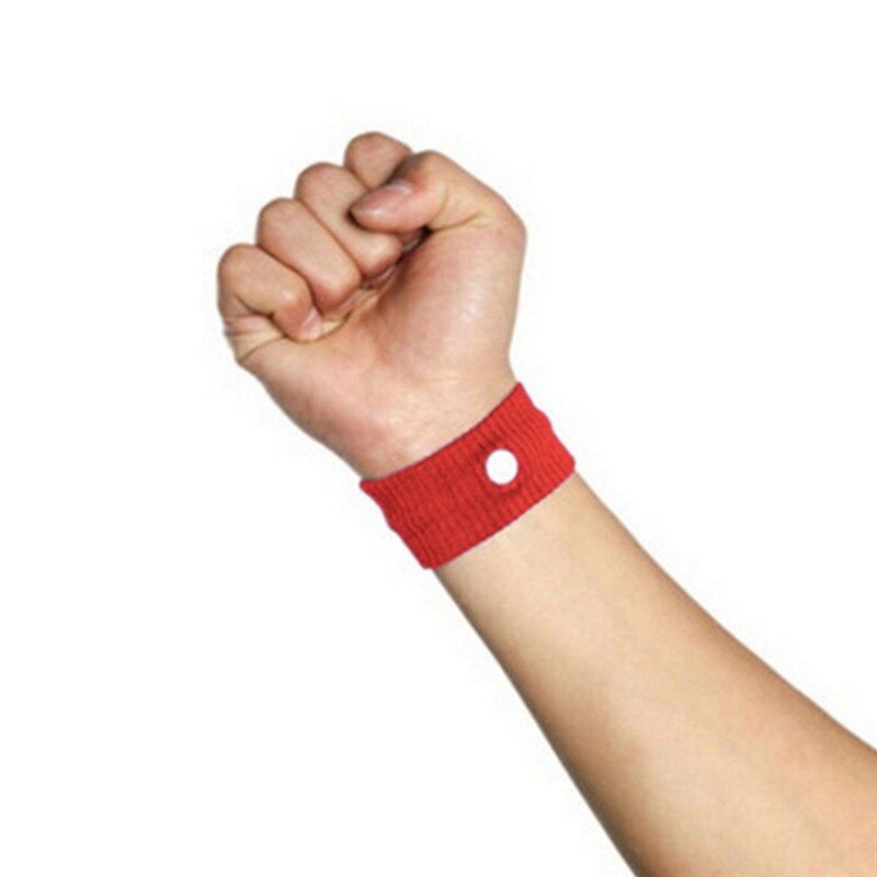 1Pc Fabric Elastic Anti Nausea Wristbands Reusable Wrist Band Sickness Travel Sea Car Anti Sickness Motion: Red