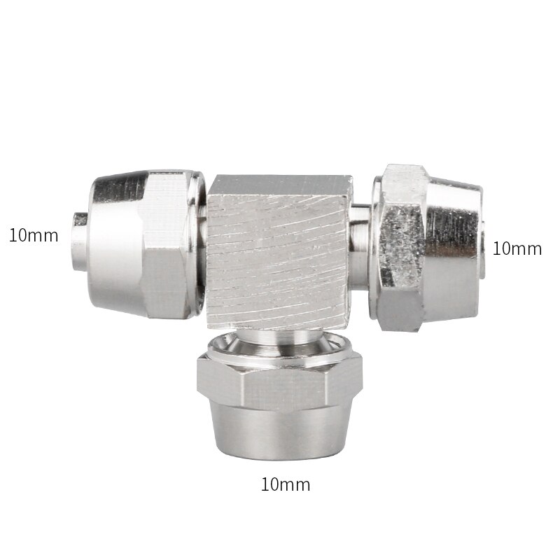 Pneumatiske komponenter pneumatisk lynkobling 4mm 6mm 8mm 10mm 12mm trevejs fittings konnektor til slangerør: 10mm