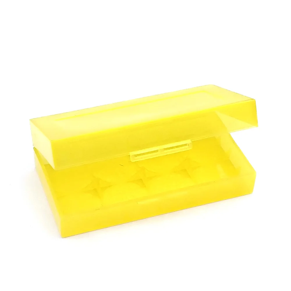 18650 16340 pojemnik na baterie pudełko robić przechowywania kolor opcjonalnie niebieski/różowy/biały/zielony/żółty trzymaj 2 szt. 18650/4 szt. 16340 baterii: przezroczysty żółty