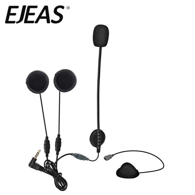 Ejeas & Vnetphone-auriculares 2 en 1 para casco de motocicleta, audífonos con micrófono y altavoz, Jack de 3,5mm, Bluetooth, para V4, V6 PRO, E6 Plus, Q7, Q20