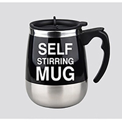 Zelf Roeren Mok Cup-Grappige Elektrische Rvs Automatische Zelf Mengen & Spinning Home Office Travel Mixer Cup: self stirring black