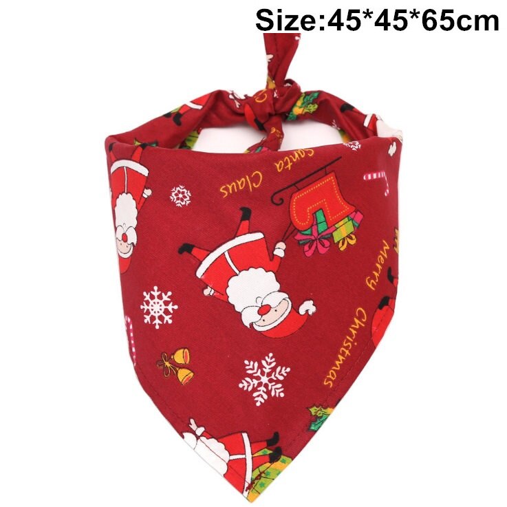 Christmas Pet Dog Triangle Bandanas Xmas Large Dog Scarf Collar Neckerchief Puppy Dogs Pet Bow Ties Slobber Towel Clothes: A01
