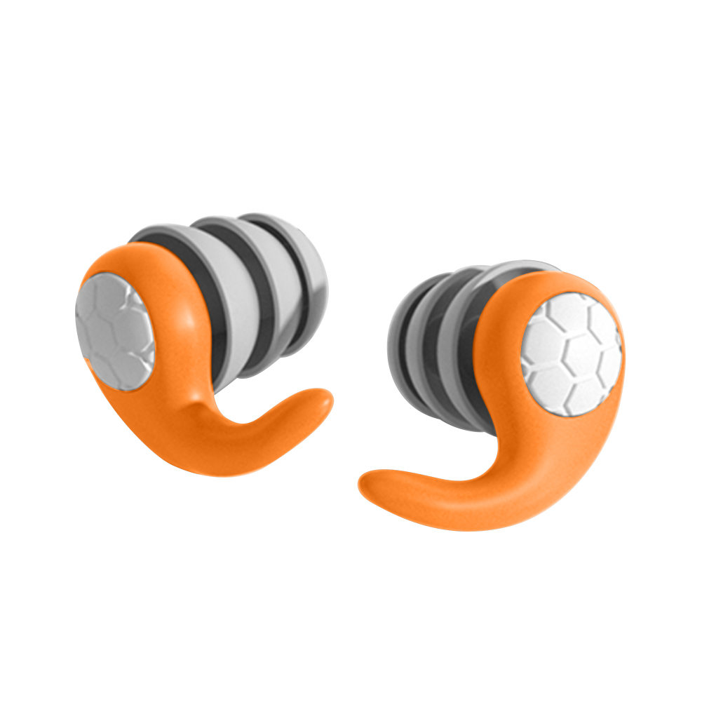 Sleep Ear Plug Waterproof Silicone Swimming Ear Protector Canceling Noise Reduction Soundproof Sleeping Earplugs for Travel Home: Orange