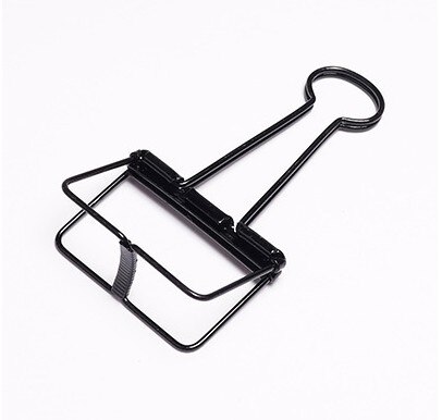 6 stuks/pak schattige 50mm bindklemmen metalen klembordklem met beschermende plastic hoek paperclips kantoorklemmen: Zwart