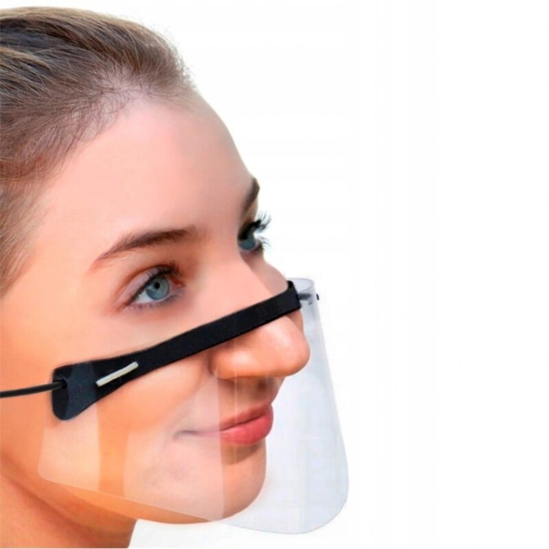 1pc adulte enfant Transparent restauration masques masque Chef cuisine Anti-buée visage masque Anti poussière masque réutilisable réglable visage couverture: Adult black 1pc