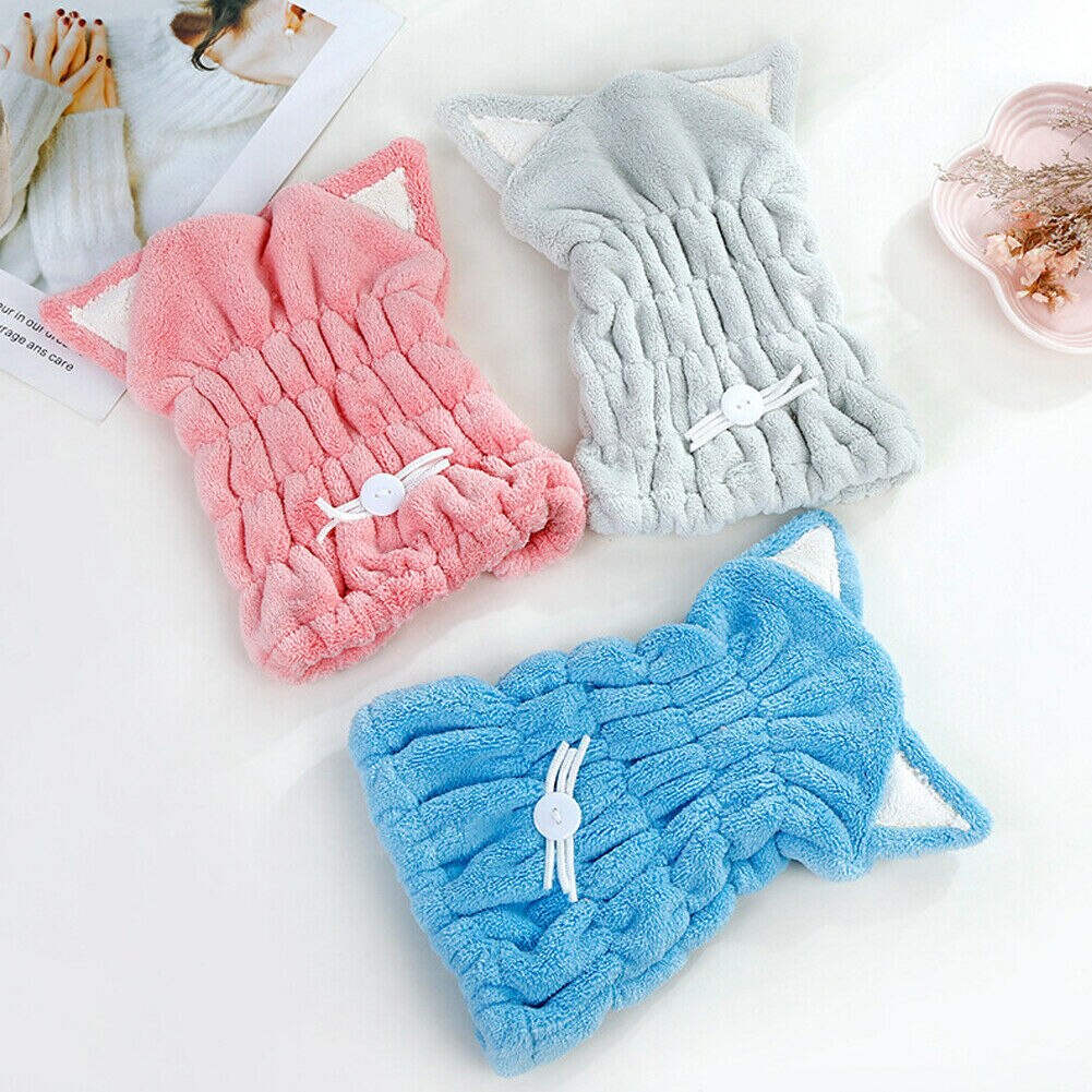 Microfiber Haar Sneldrogend Douche Wrap Bad Head Tulband Absorberende Cap Handdoek