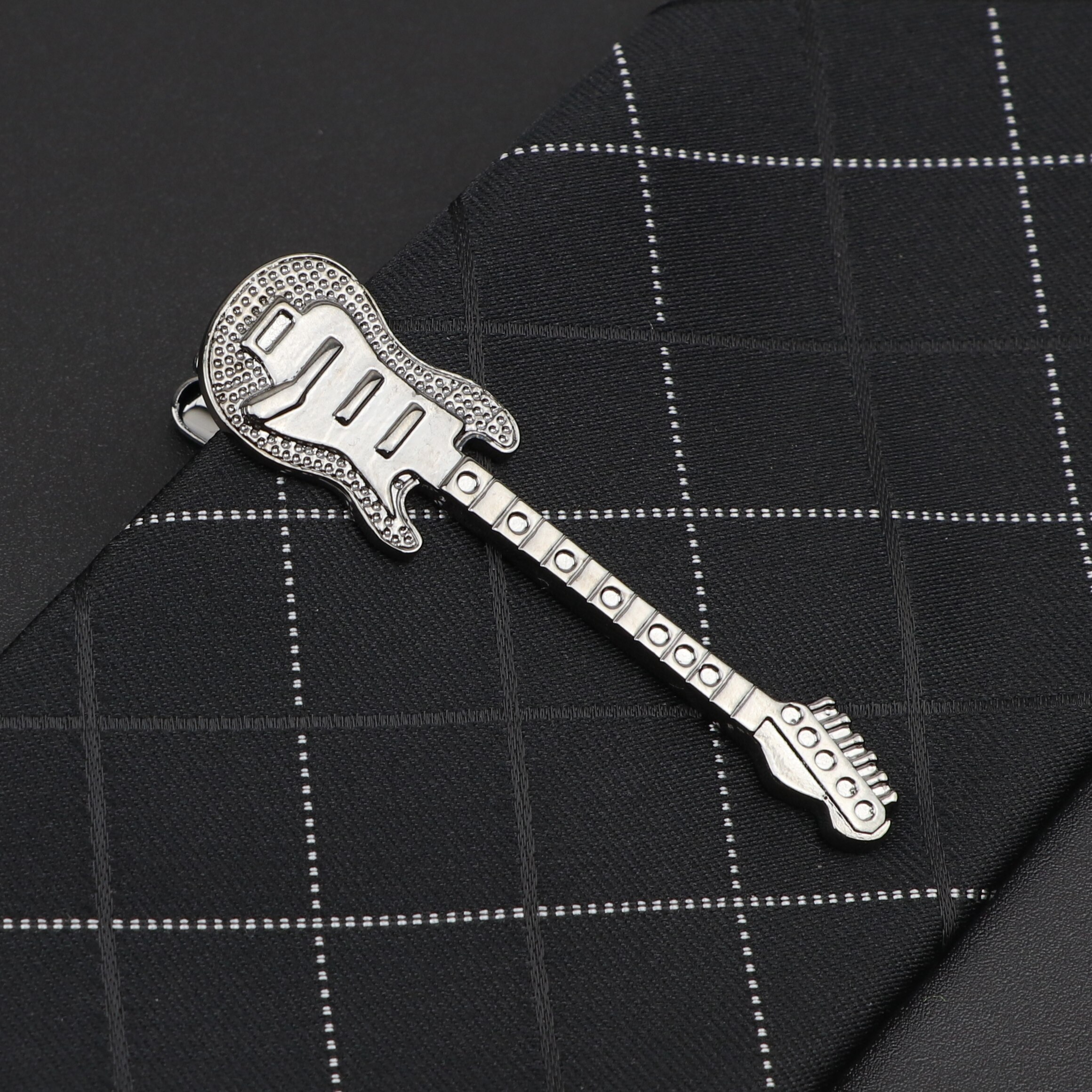 Men's Metal Tie Clip Luxury Airplane Beard Sword Dinosaur Pen Guitar Shape Wedding Party Bar Tie Accessories: Gold-color