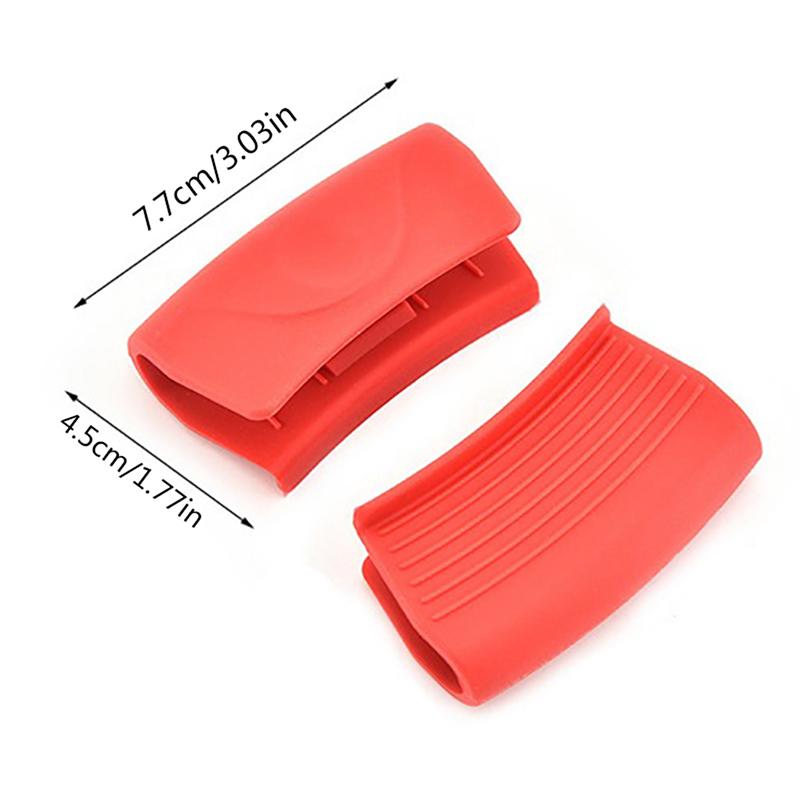 2Pcs Grip Siliconen Pot Houder Mouw Pot Handschoen Antislip Pot Handvat Cover Grip Keuken Tool Te Voorkomen brandwonden Beschermhoes