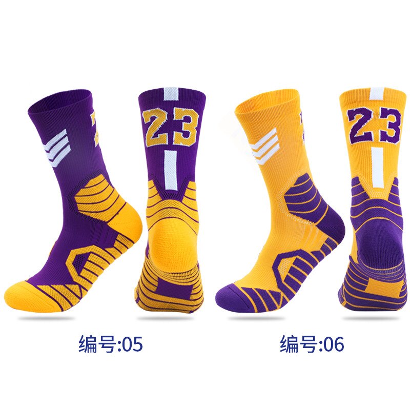 No23 No24 LA James KB LBJ Basketball Player Thick Sport Crew Towel Socks Digital Adult Thick Bottom Sports Socks men Basketball