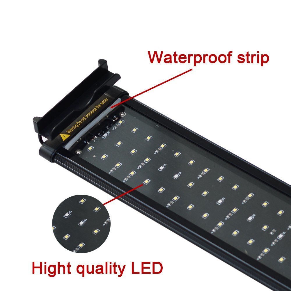 100-240V 6W 12-18 "Super Heldere Aquarium Led Verlichting Blauw Wit Leds Met Uitschuifbare beugels Voor 28-50Cm Aquarium Licht Lamp