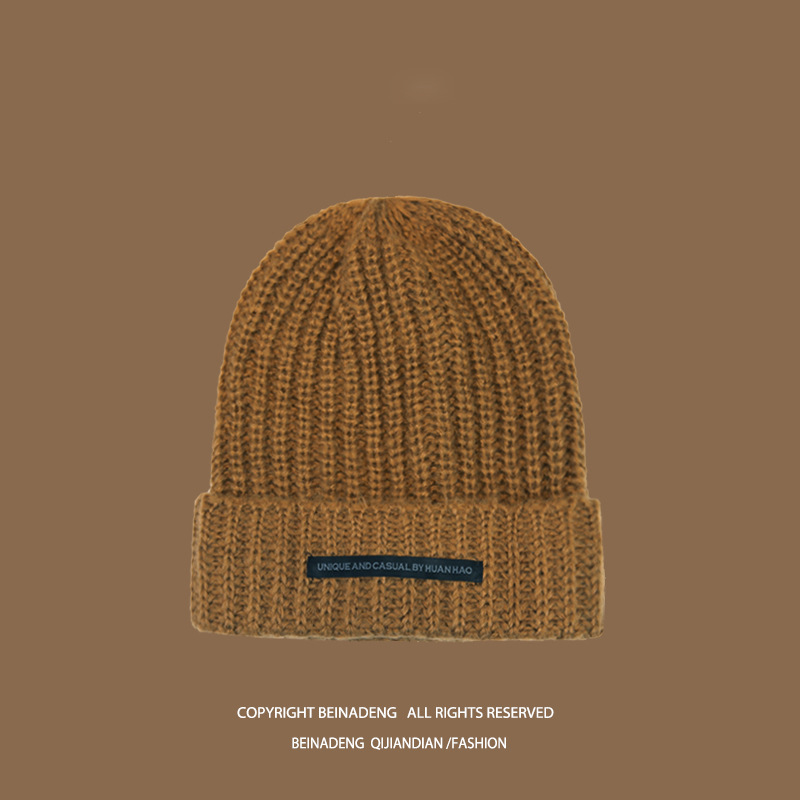 2023 degli uomini alla moda autunno e inverno cappelli lavorati a maglia di grandi dimensioni caldo freddo berretto cappello allentato grande testa articoli cappello di lavoro a maglia per gli uomini: Grigio scuro