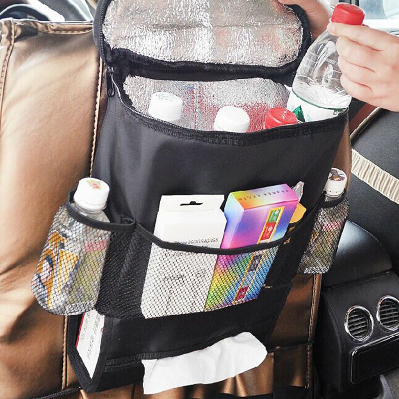 Paquete de hielo aislante, bolsas multifuncionales para bebé, bolsa colgante para mamá, bolsa de almacenamiento de asiento de coche, silla, bolsillo trasero para carrito de niños