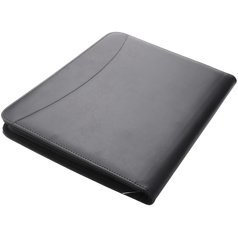 Vegan Leather Folder Zippered Closure Portfolio for Business IPad/Table and Card Interview Resume Binder
