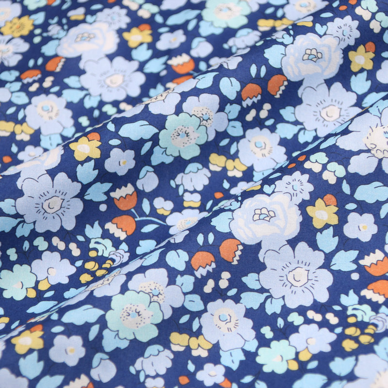 Citrongula blommor betsy ana små blommor tryck liberty tyg london liberty tana lawn bomull specialanpassat tyg för gör-det-själv: Rosröd