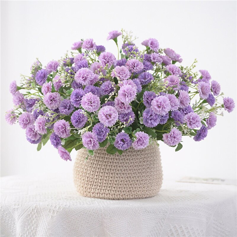 Bouquet de lilas artificielles, 20 têtes/Bouquet, fausses fleurs, toucher réel, pour décoration de mariage, fleurs décoratives pour la maison