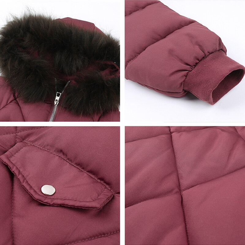 Mädchen Winter Feste Tasche Mäntel freundlicher Parkas Gepolsterte Baumwolle ist hingefallen Kapuze Jacke Mädchen Lange Warme Outfit 5 6 7 8 9 10 11 12 jahre