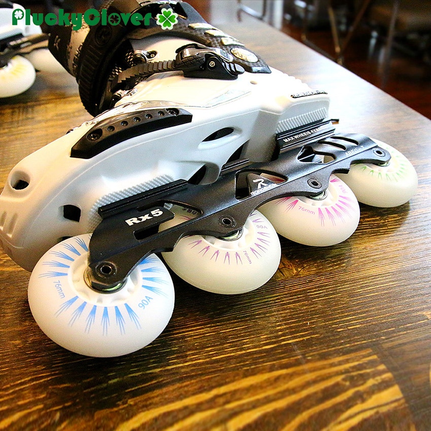 4pc 90A Regenbogen 72mm 76mm 80mm Blitz-Rolle Rad LED licht PU Inline skaten Rolle Slalom schiebe Rollschuhe Blinkende Rolle Rad