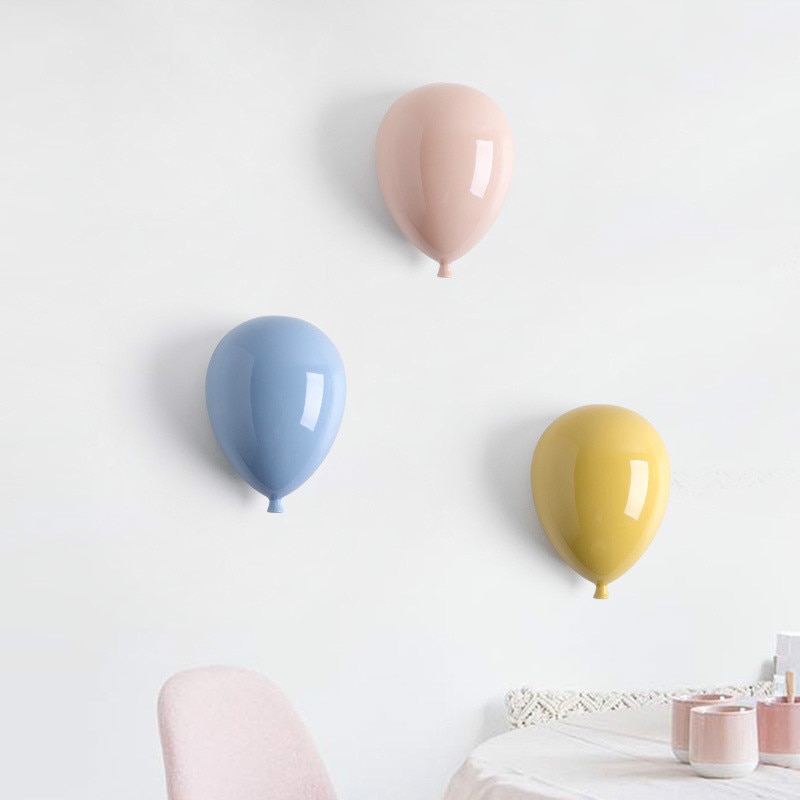 Ballon en céramique, décoration murale suspendue, sculpture artistique pour chambre d&#39;enfants, décoration pour la maison
