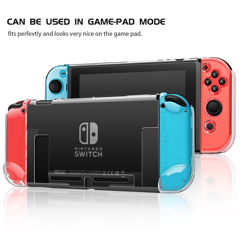 Voor nintendo switch transparante kristallen behuizing ultradunne schokbestendige console beschermende hoes afneembare harde pc-beschermhoes