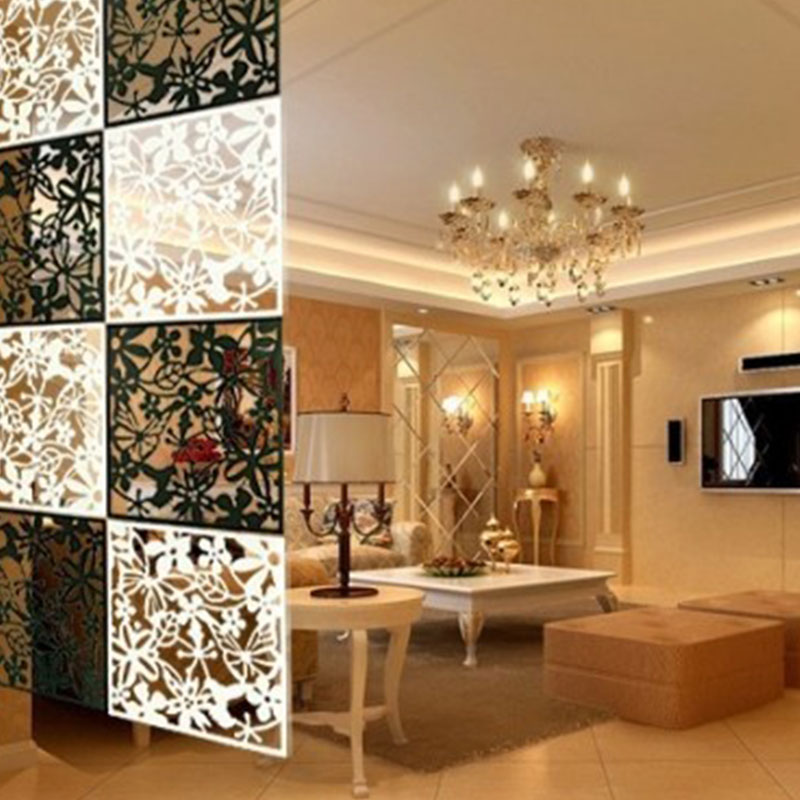 Stickers Hollow-Out Hanging Screen Hollow Shield Room Divider 3 Color Curtain Wall Home