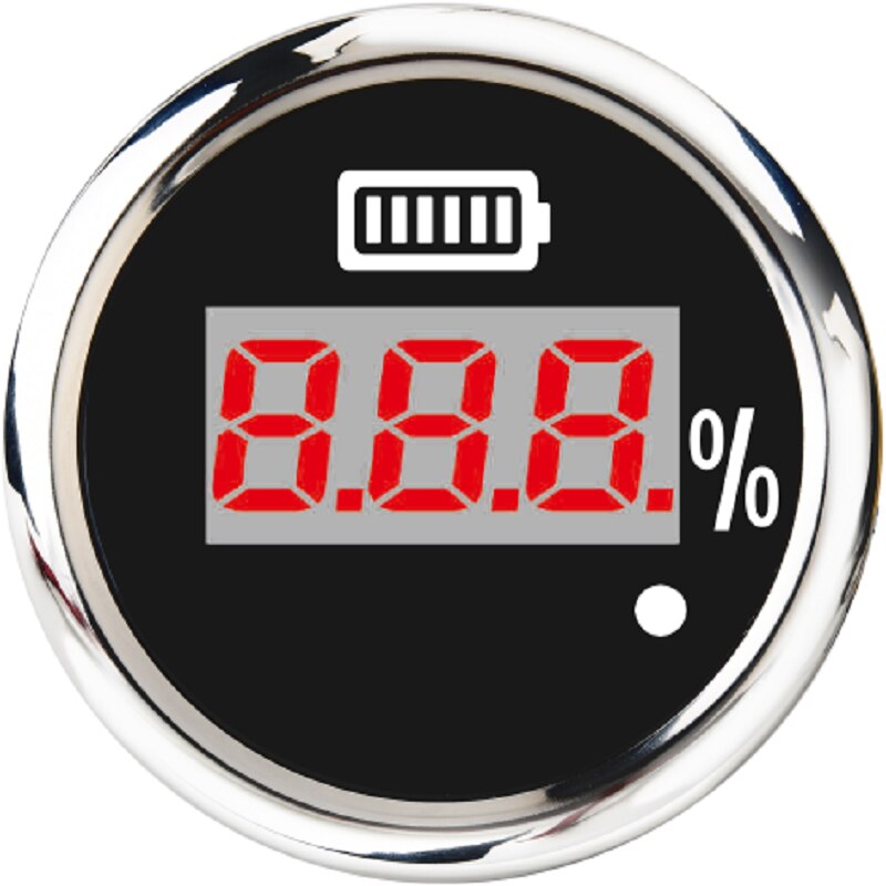 Boat Battery Charge Level Indicator Waterproof Battery Capacity Meter LED Display 0~100% With Alarm Red Backlight For Car Marine: BS