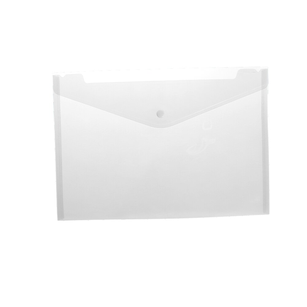 1pcs Plastic Envelopes Premium Clear Document Folders Transparent Project Envelope Folders With Snap Button Closure: Transparent