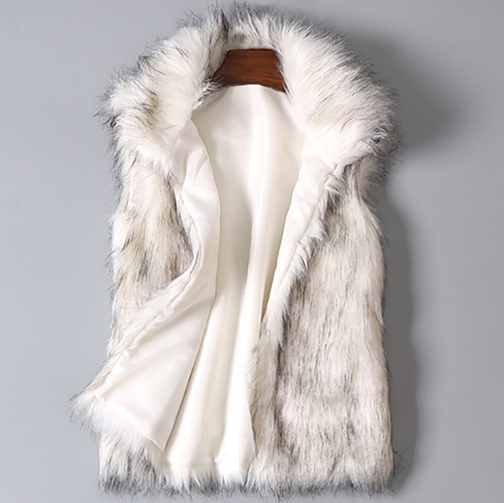 Femmes laine gilet fausse fourrure haut gilet col montant fausse fourrure manteau gilet veste Cardigan manteau hiver manteau Dames Winterjas # T1G: XXXL