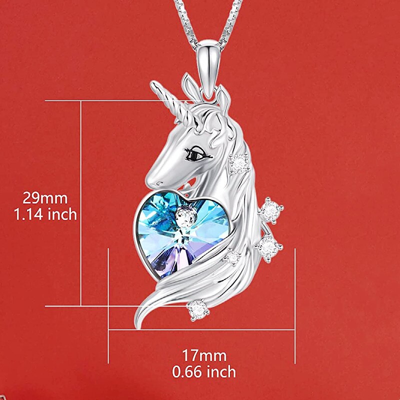 Collier avec pendentif licorne en cristal pour femmes, classique, , accessoires d'animaux mignons, d'anniversaire, de fiançailles: Default Title