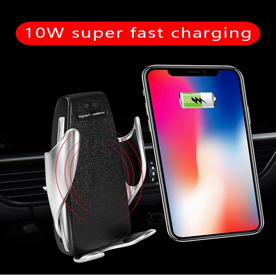 Soporte movil para Coche Abre Cierra Automatico Inteligente Celular por Sensores Rejilla Carga Inalambrica Universal Universal Ajustable con Clip Gancho Mejorado para Ventilador del Aire Ventilación Envio desde España