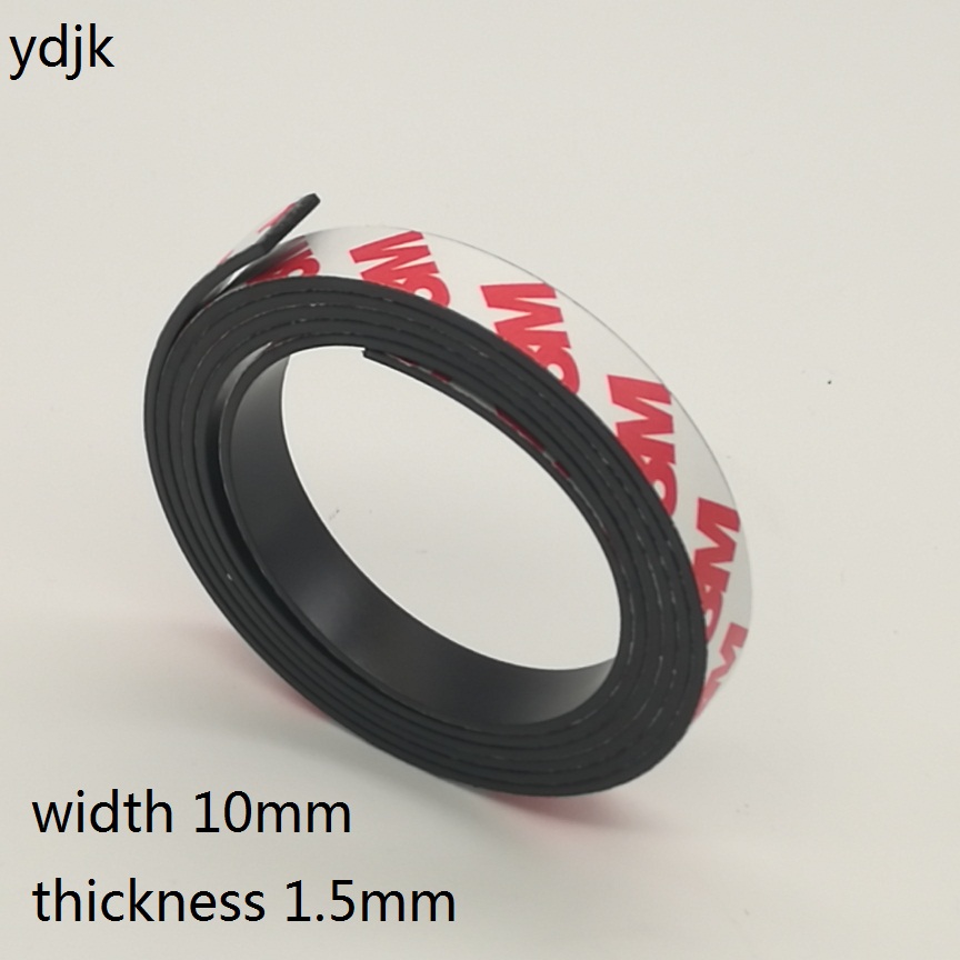 1 Meter Rubber Magneet 10*1.5 Mm Zelfklevende Flexibele Magnetische Strip Rubber Magneet Tape Breedte 10Mm Dikte 1.5 Mm 10Mm X 1.5 Mm