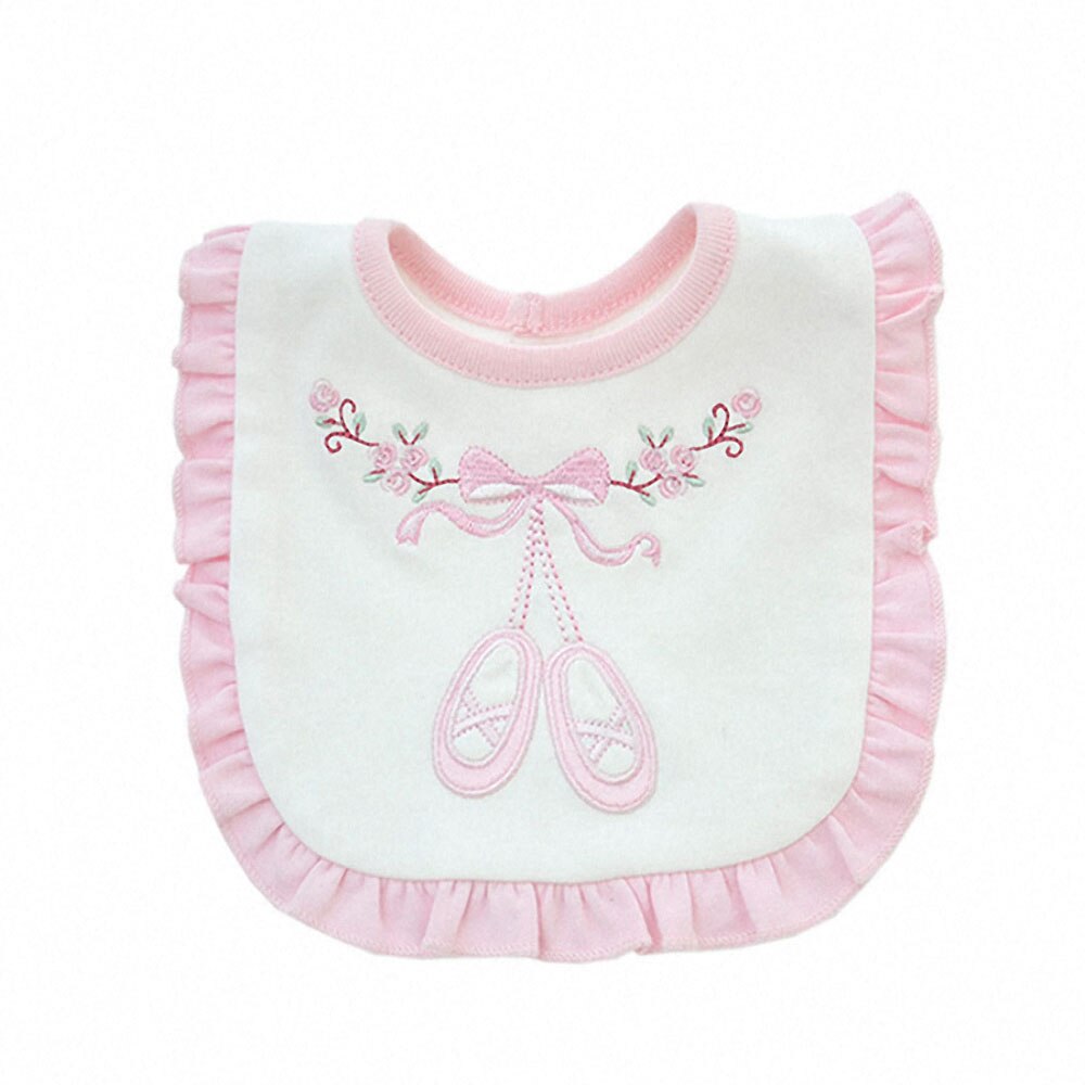 Nette Baby Lätzchen Baumwolle Rosa Gestickte Speichel Handtuch Weichen Säuglings Neugeborenen Burp Tücher Reusable Doppel Schicht Baby Bandana Kleidung: B