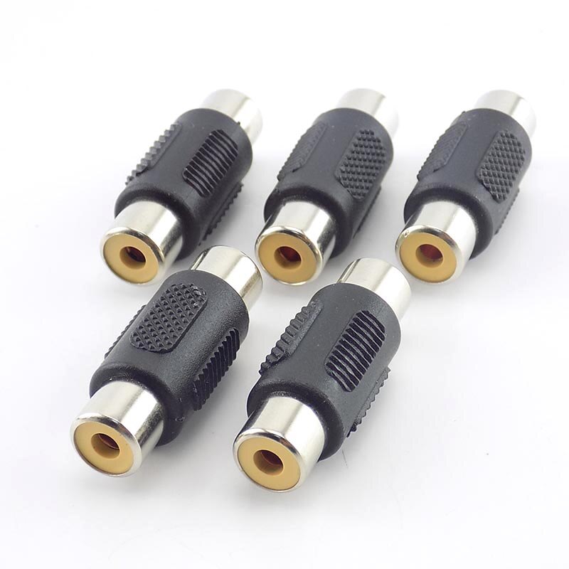 5pcs RCA Female to Female Jack Plug Connector Adapter Male to Male RCA Connector Video Audio Extender Cord Cable Converter