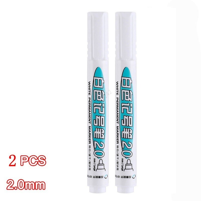 1/2/5 Stuks Olieachtige Witte Marker Pen 3.0Mm Olieachtige Waterdichte Witte Gel Pennen Schrijven Tekening Graffiti Briefpapier Wrting Schoolbenodigdheden: Blauw