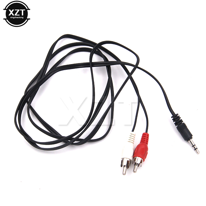 3.5mm jack  til 2 rca-lydkabler stereo 3.5 mm hann  til 2 rca-hann koaksial aux-kabel til tv-lyd bærbar pc  mp3 høyttalere 1.2m