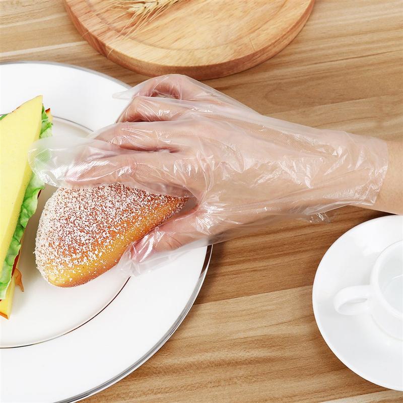 FRCOLOR 500pcs Disposable Polyethylene Gloves Sterile Safety Gloves (Transparent)