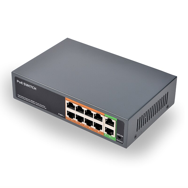 POE Switch with 8+2 Port IEEE 802.3af/at 48V Power over Ethernet For IP Camera System Network Switch