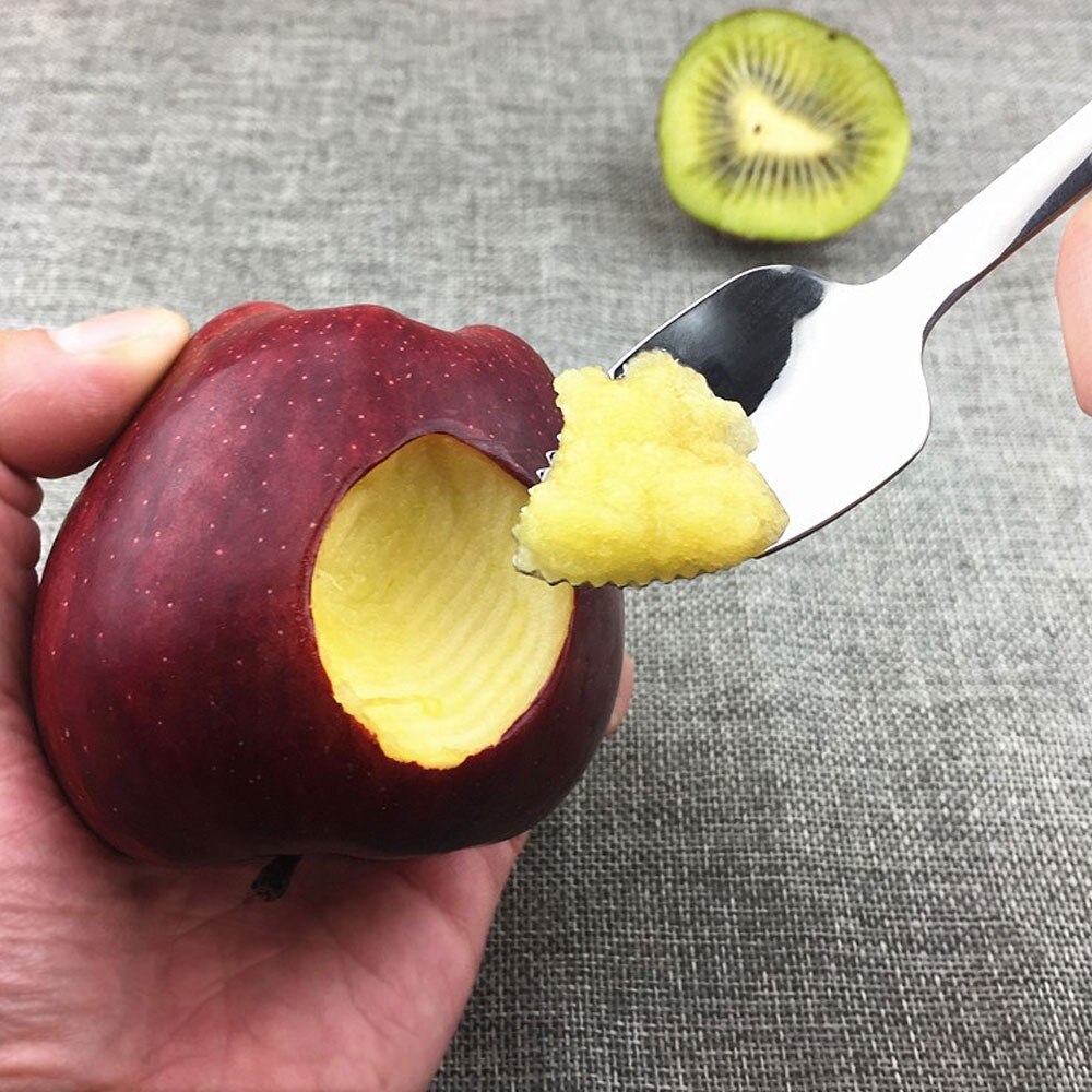 4pc grapefruktskedar tjockt rostfritt stål kaffe omrörning dessert tesked räfflade kant frukt och grönsaker köksredskap